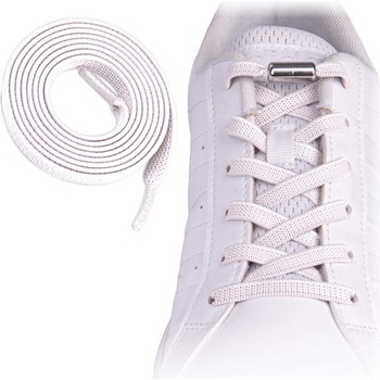 Laces elastické bez viazania s kovovou sponou biele