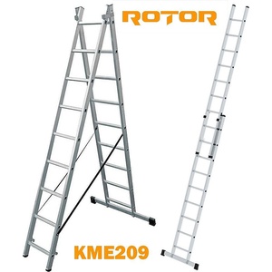  Kme209 Алуминиева двураменна стълба, 2х9 (две рамена девет стъпала) (437)