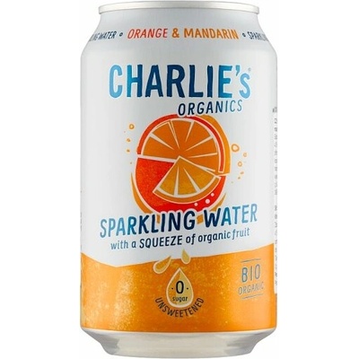 Charlie's Organics sycená pitná voda s pomerančovou a mandarinkovou šťávou 330 ml