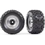 Traxxas колело 3.8", гума Sledgehammer, джанта полуматово хромирана с капак (2)