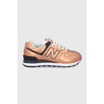 New Balance Кожени обувки New Balance WL574PX2 в златисто с равна подметка (WL574PX2)