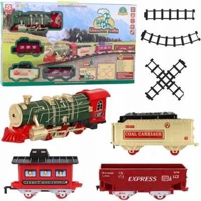 LeanToys Elektrický vláček Klasický vláček Světla Zvuky Kouř 24 ks.