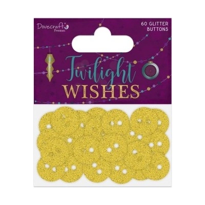 Plastové knoflíky mix 60ks - Twilight Wishes - zlaté třpytivé