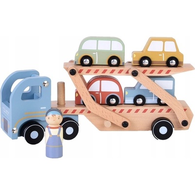 Little Dutch Dřevěné auto Laweta s autíčky