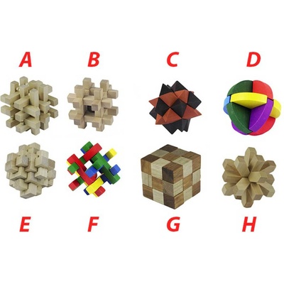 Hlavolam dřevěný 8 druhů