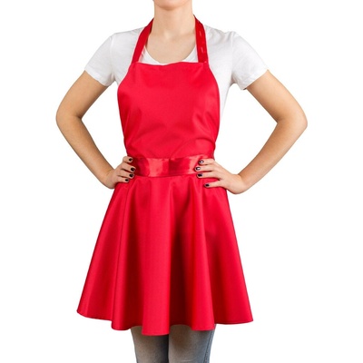 Froster Šatová retro zástěra Nitly Červená