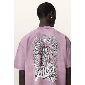 AllSaints тениска тип пуловер мъжка от памук с еластан AVALON (M033PE)