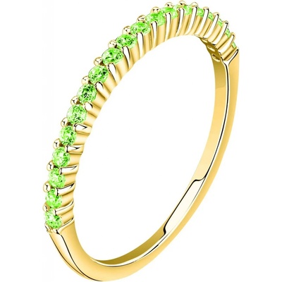 La Petite Story pozlacený prsten se zelenými zirkony Silver LPS03AWV210
