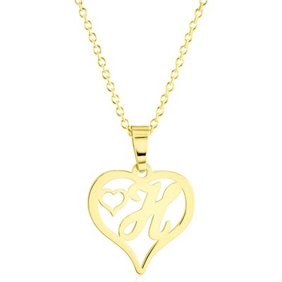 Gemmax Zlatý řetízek s písmenkem H - srdíčko GLSYN-56131-36261