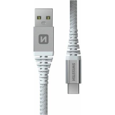 SWISSTEN Kevlar USB / USB-C 1, 5 m Цвят: бял