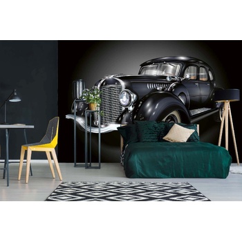 DIMEX ART s. r. o Самозалепваща се флизелинова фототапета тъмна ретро кола 375 x 250 см