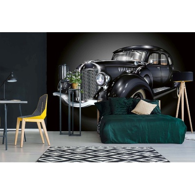DIMEX ART Самозалепваща се флизелинова фототапета тъмна ретро кола 375 x 250 см
