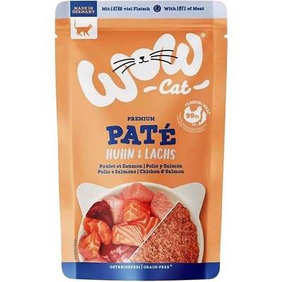 WOW Cat adult Paté Kurča s lososom 125 g