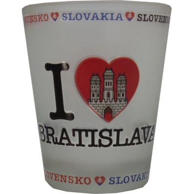 Panák štamprle I Love Bratislava matný průhledný 40 ml