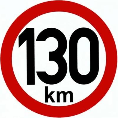 Rychlost 130 km/h - samolepka pr. 150 mm