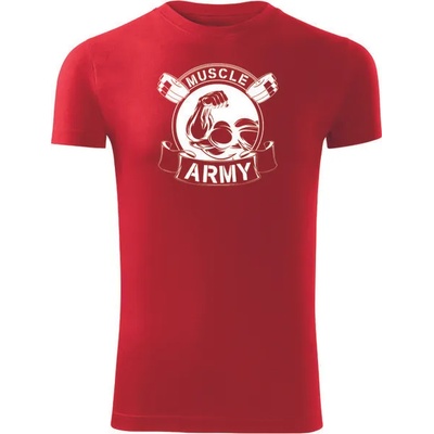 DRAGOWA Фитнес тениска с къс ръкав Muscle Army Original, червена, 180 г/м2 (4192)