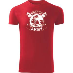 DRAGOWA Фитнес тениска с къс ръкав Muscle Army Original, червена, 180 г/м2 (4192)