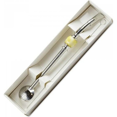 Cuchara Set bombilla + čistící kartáček beige