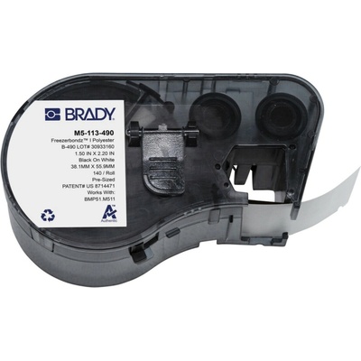 Brady M5-113-490 / 170890, 38.10 mm, Polyester, čierna tlač / biely podklad