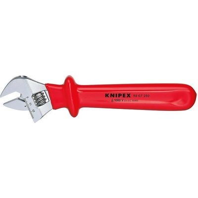 KNIPEX Гаечен ключ раздвижен, хромиран, VDE 1000V гумирана червена ръкохватка 260мм, - K9807250 (K9807250)