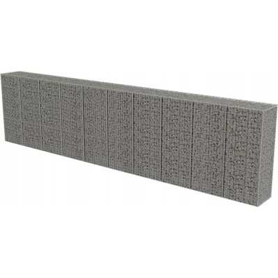 vidaXL Gabionová zeď s víky z pozinkované oceli 600 x 50 x 150 cm