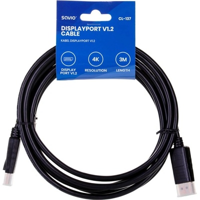 SAVIO CL-137 DisplayPort cable 3 m Black (CL-137)