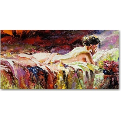Fotoobraz na skle ležiaci žena 100x50 cm