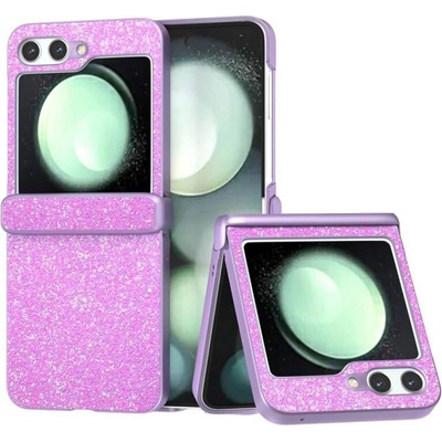 GKK Калъф с Изящна Декорация за Samsung Z Flip 7 FE/Z Flip 6, Glitter Case, Лилав (59066011005273)