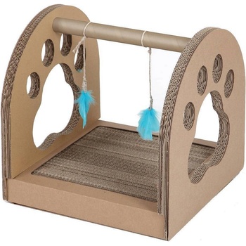 Carton+ Pets karton s peřím Fun Park škrabadlo 35,5 x 35,5 x 35,5 cm