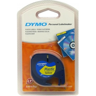Dymo LetraTag 59423, S0721570, 12mm x 4m, čierna tlač/žltý podklad, originálna páska