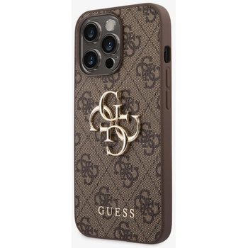 GUESS PU 4G Metal Logo Zadní Kryt pro iPhone 14 Pro Brown Калъф за телефон Guess | Lilav | ЖЕНИ | UNI