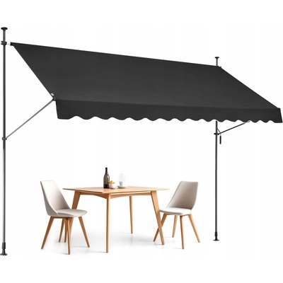 SucceBuy Balkonová markýza 350x120x218-309 CM s klikou