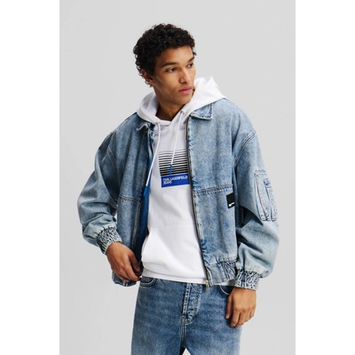 Karl Lagerfeld JEANS KLJ DENIM BOMBER JACKET MID MARBLE BLUE