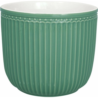 Green Gate Zelený keramický květináč Alice 14 cm