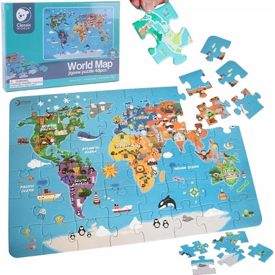 Classic World MAPA SVĚTA MAPA SVĚTA 48 dílků