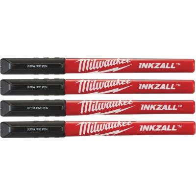 Milwaukee čierne perá INKZALL s jemným hrotom, 4 ks 48223164
