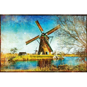 DIMEX ART s. r. o Флизелинов фототапет вятърни мелници холандия 375 x 250 см