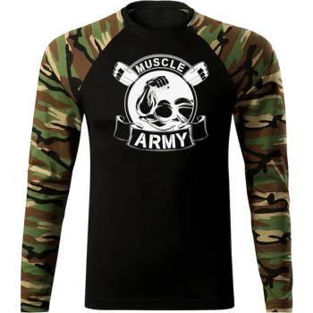 DRAGOWA FIT-T Тениска с дълъг ръкав Muscle Army Original, woodland, 160 г/м2 (5640)