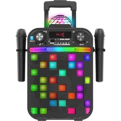 iDance Караоке Bluetooth тонколона с 2 микрофона и LED лампа, черна - iDance