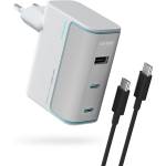 CUKTECH Зарядно за мрежа AD1003EU (CKAD1003EUGW) - с включен Type-C кабел, 2x USB-C, USB, 100W, GaN Технология - Cuktech - Бял