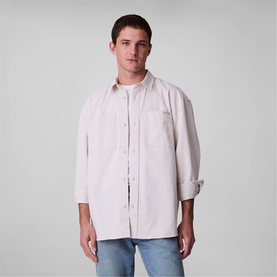 Calvin Klein Jeans Риза с дълъг ръкав Calvin Klein Jeans Men's Relaxed Chambray Cotton Long Sleeve Oversized Fit Overshirt - Chalk