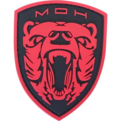 WARAGOD Medal of Honor MOH Grizzly PVC nášivka, červená