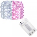 SPRINGOS LED reťaz Nano Duo 10 m 100 LED 3x AA biela ružová