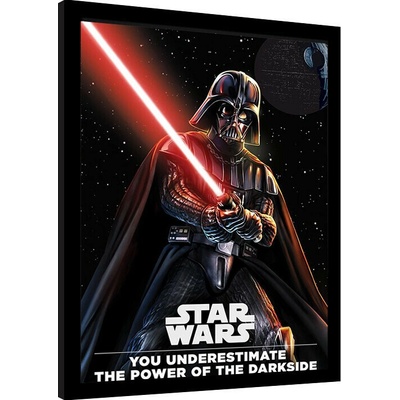Rámovaný Obraz - Star Wars - Darth Vader Darkside Saber, 34.3 x 44.5 cm
