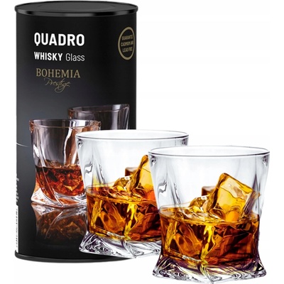 BOHEMIA PRESTIGE BOHEMIA PRESTIGE QUADRO POHÁR NA WHISKY V TUBĚ 2 x 340 ml