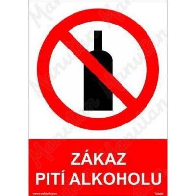 Zákaz pití alkoholu, plast 297 x 420 x 2 mm A3