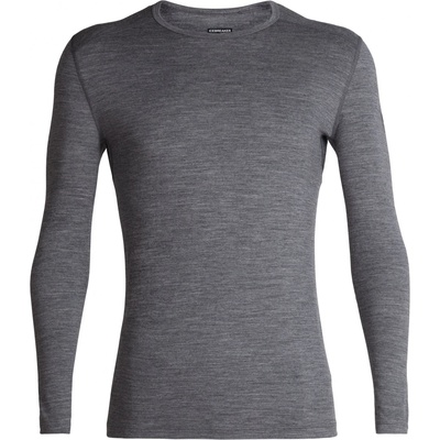 Icebreaker Мъжко мериносово термобельо Icebreaker 200 Oasis L/S Crewe Merino base layer - Gritstone Heather / Black - размер XXL (015-0858-1215)