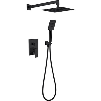 Cascada Душ комплект за вграждане Cascada ZS-C2010A Black с квадратна душ глава и слушалка (3528144)