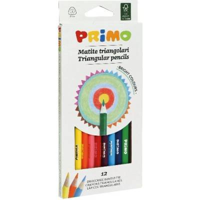 Primos sada 12 trojuholníkových farebných ceruziek darčekovým ostriačom 5151TRIS12