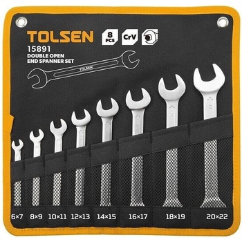 TOLSEN TOOLS Комплект гаечни ключове 8 броя 6-22 мм CrV, DIN 3110 TOLSEN ТЛС15891 (ТЛС15891)